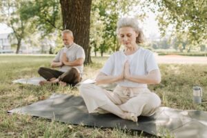 Yoga mat pose exercise